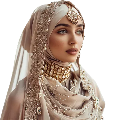 عکس دوربری مدل مسلمان زیبا با بهترین لباس و آرایش شگفت‌انگیز