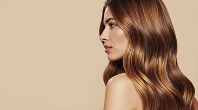 عکس زن زیبا با موهای بلند قهوه‌ای
