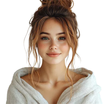 عکس دوربری زن جوان زیبا با پوشش راحت و طبیعی