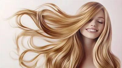 عکس زن جوان زیبا با موهای بلند و سالم و طلایی - زیبایی طبیعی