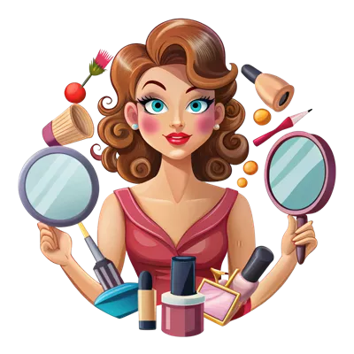 عکس دوربری تصویر شخصیت زن آرایش کرده