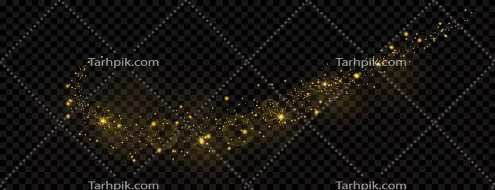وکتور جریان ذرات درخشان طلایی با طراحی موجی و زیبا