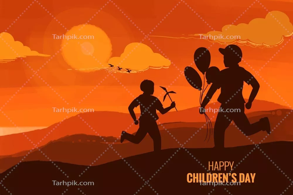 وکتور کارت تبریک روز جهانی کودک با طراحی خلاقانه و زیبا