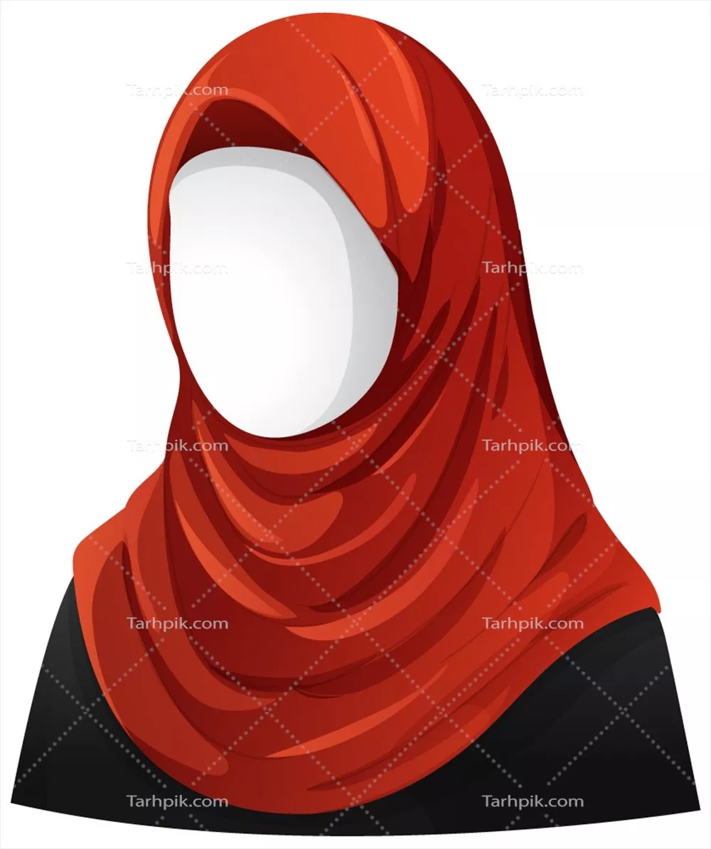 وکتور پرتره زن بدون چهره با حجاب قرمز