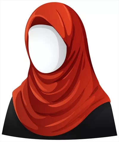 وکتور پرتره زن بدون چهره با حجاب قرمز