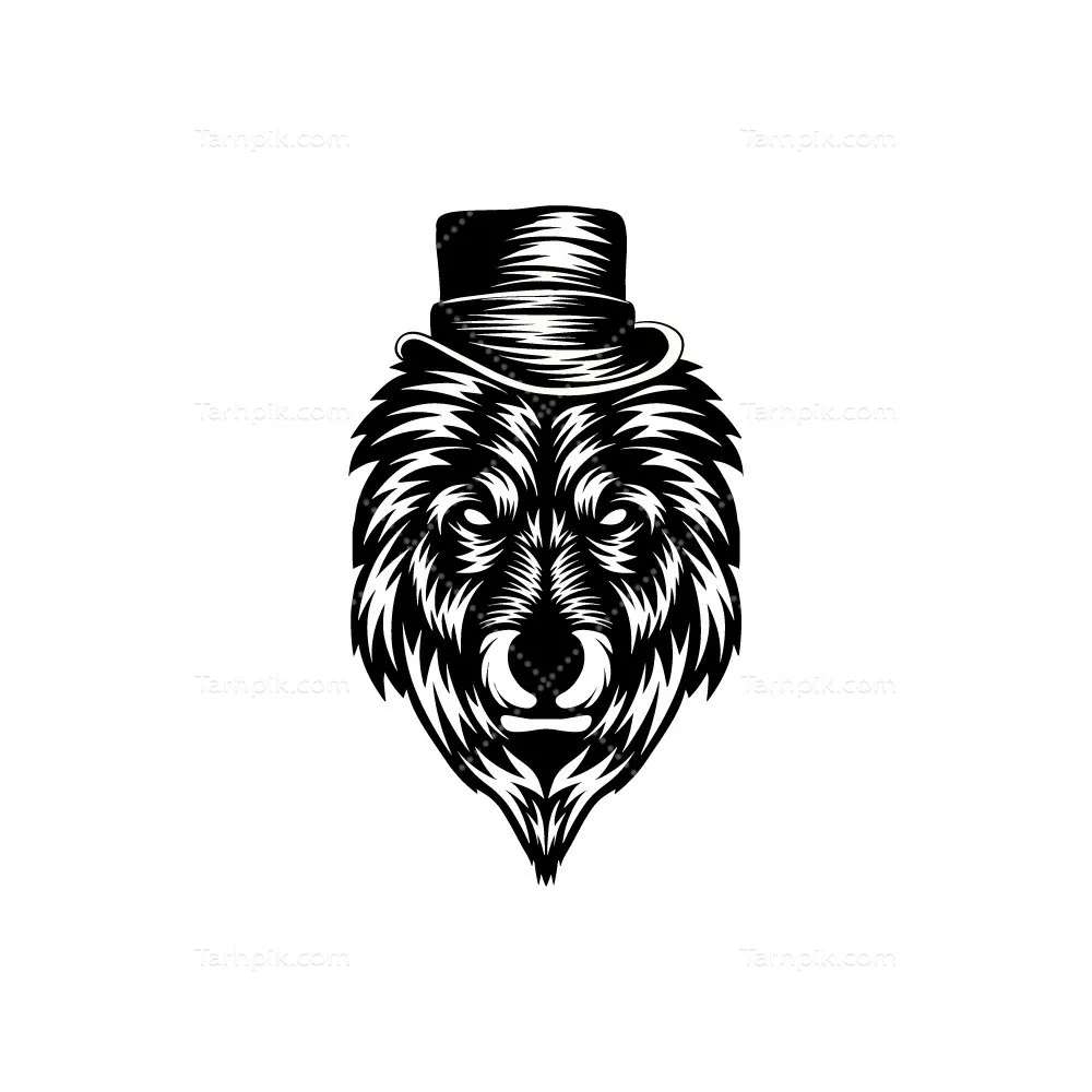 وکتور لوگوی سر سگ با کلاه - طراحی خلاقانه و جذاب