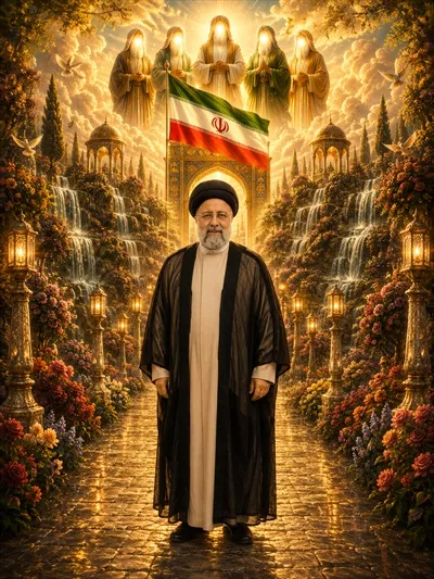 عکس آیت الله سید ابراهیم رئیسی در بهشت جاودان