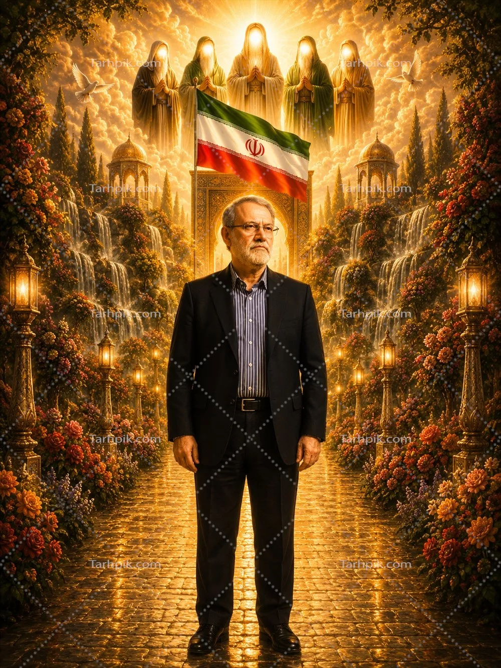 عکس دکتر علی لاریجانی در بهشت جاودان