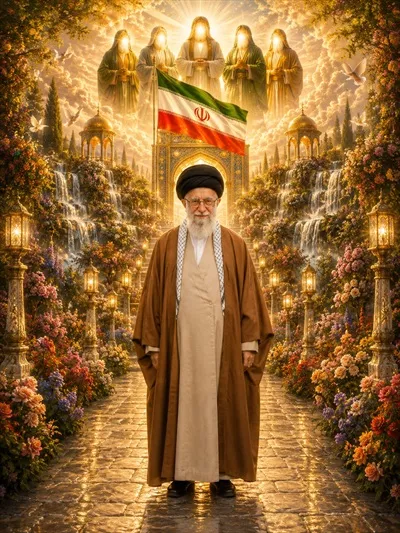 عکس رهبر شهید امام خامنه ای و یاد ایشان در بهشت جاودان