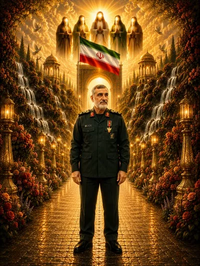 عکس سردار امیرعلی حاجی زاده در بهشت جاودان