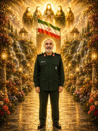 عکس سردار حسین سلامی در بهشت جاودان