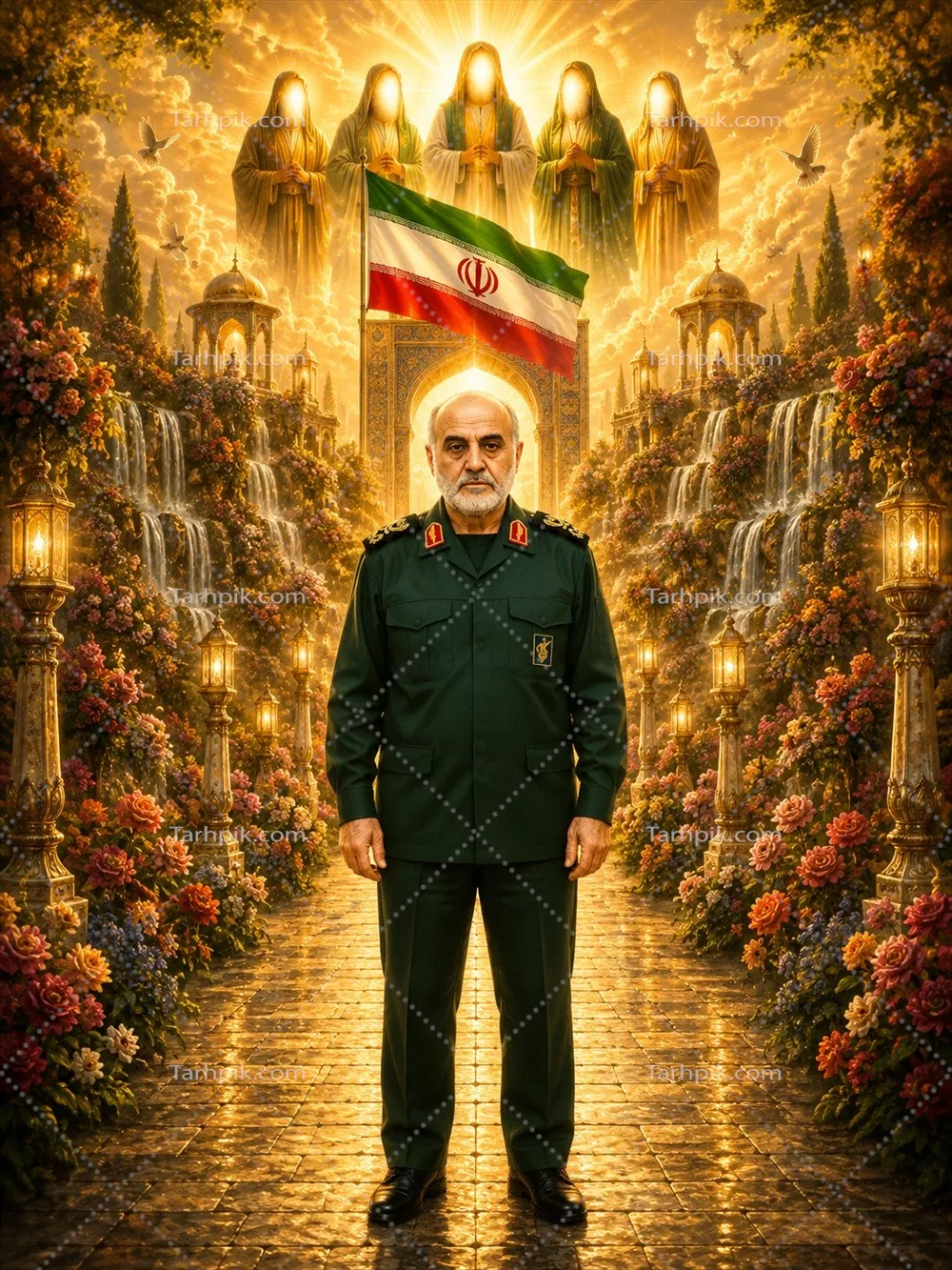 عکس سردار غلامعلی رشید در بهشت جاودان