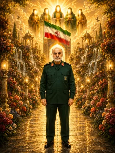 عکس سردار غلامعلی رشید در بهشت جاودان