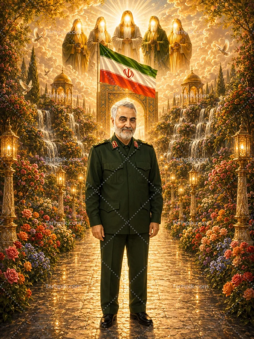 عکس سردار قاسم سلیمانی در بهشت جاودان