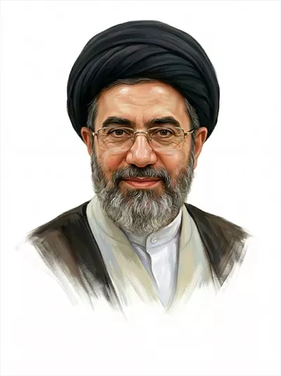عکس پرتره آقا سید مجتبی خامنه ای با جزئیات و زیبایی خاص