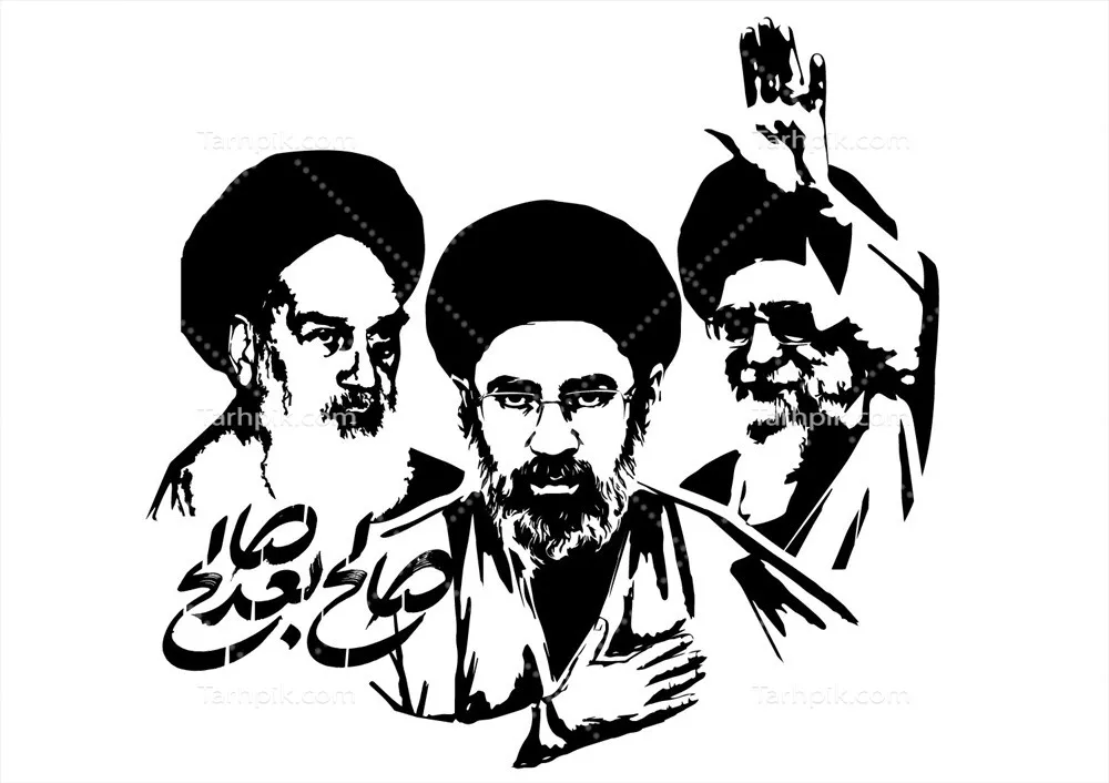 وکتور سه رهبر انقلاب اسلامی ایران برای شابلون