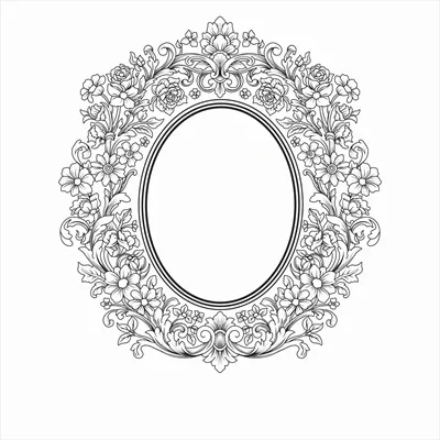 وکتور تابلوی تسلیت وینتیج با سبک باروک و طراحی بیضی