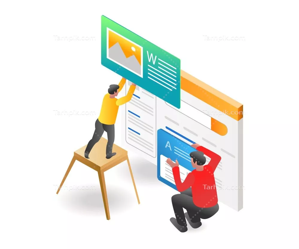 وکتور تصویر ایزومتریک صاف از مفهوم تیم خلاق