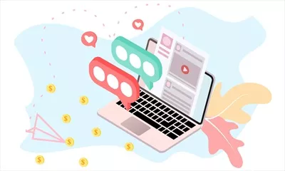 وکتور تصویر سازی طراحی صفحه لندینگ سایت