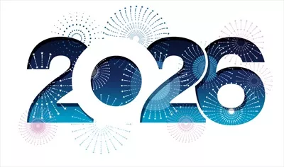 وکتور نماد لوگوی تبریک سال نو 2026 با طراحی زیبا و خاص