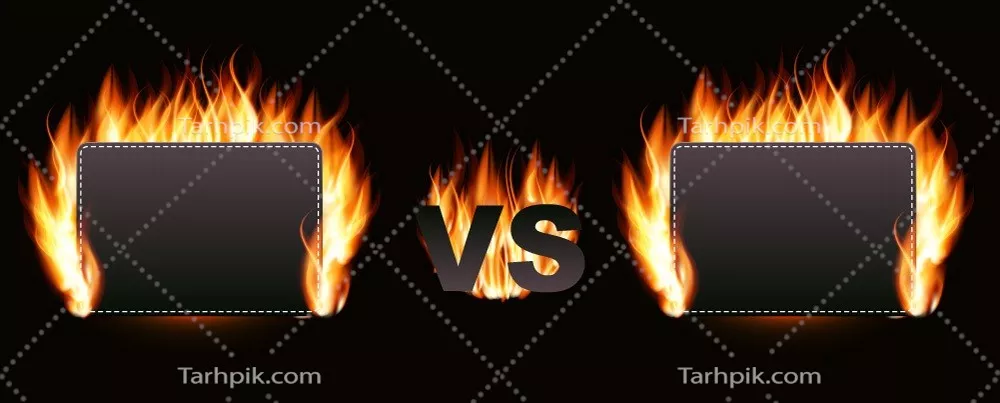 وکتور صفحه نمایش نبرد با طراحی وکتور آتشین و جذاب