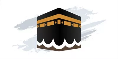 وکتور تصویر مسطح کعبه در مکه، نماد اسلامی