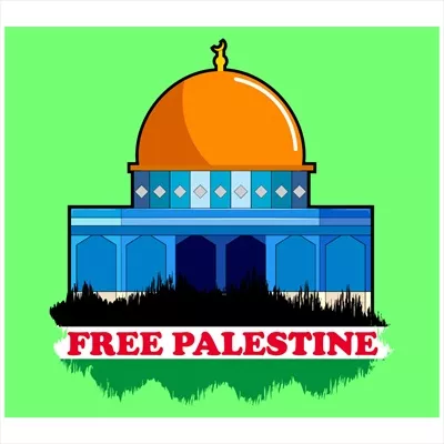 وکتور طراحی آزادی فلسطین با وکتور مسجد الاقصی