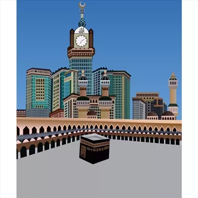وکتور کعبه و مسجد الحرام در مکه، مکان مقدس مسلمانان