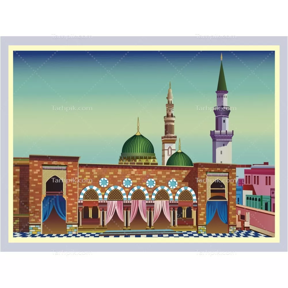 وکتور پوستر زیبای شهر مدینه با طراحی جذاب