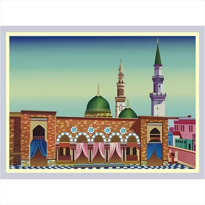 وکتور پوستر زیبای شهر مدینه با طراحی جذاب 