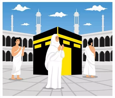 وکتور طواف: راه رفتن دور کعبه هفت بار در مناسک حج و عمره