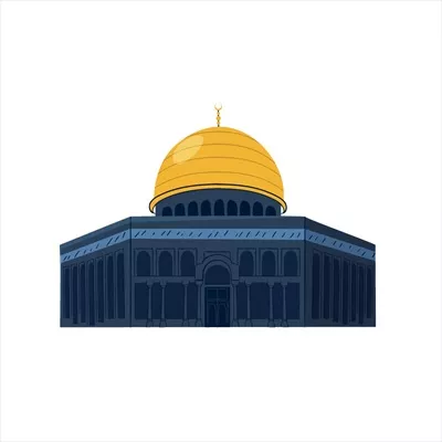 وکتور تصویر وکتور دست‌کشیده از مسجد الاقصی: طراحی مسطح