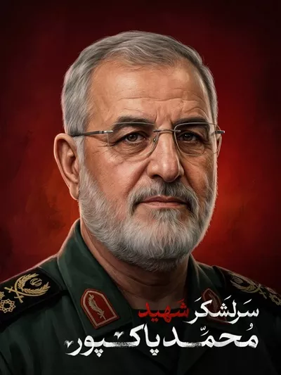 عکس پوستر سرلشکر شهید محمد پاکپور، یادآور دلاوری و شجاعت