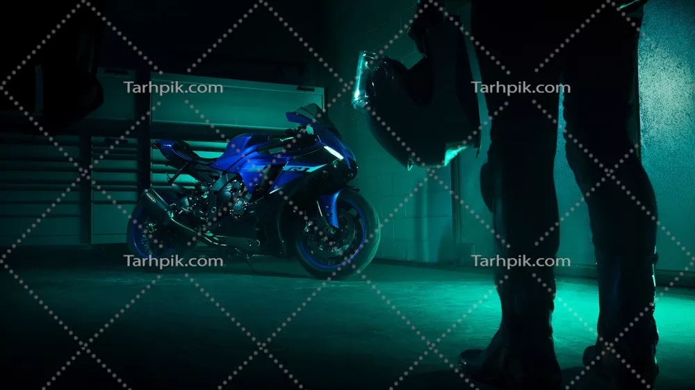 عکس تصویر با کیفیت 8K از موتورسیکلت یاماها YZF-R1 با طراحی زیبا
