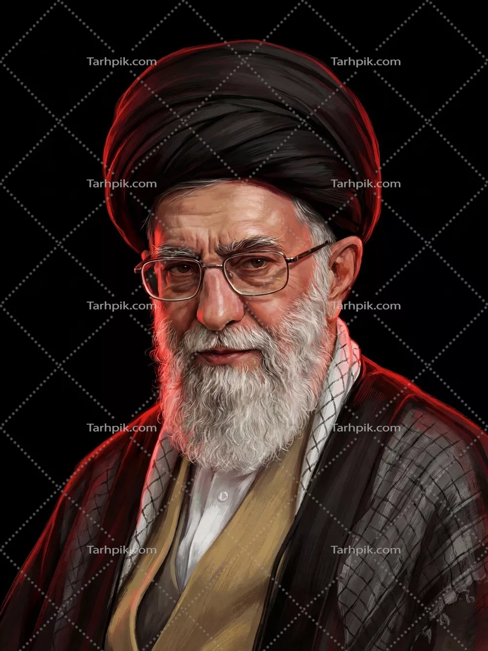 عکس حضرت آیت الله خامنه ای به صورت نقاشی دیجیتال