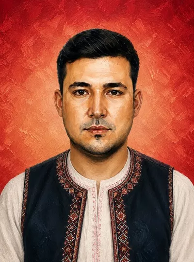عکس شهید میلاد مهاجرانی شهید افغانستانی با لباس محلی