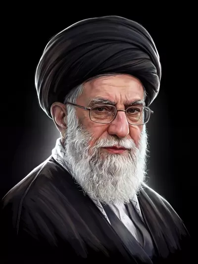 عکس نقاشی دیجیتال رهبر شهید امام خامنه ای و یاد او