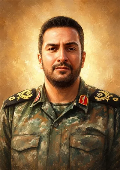 عکس نقاشی شهید داوود شیخیان با کیفیت عالی و یاد او