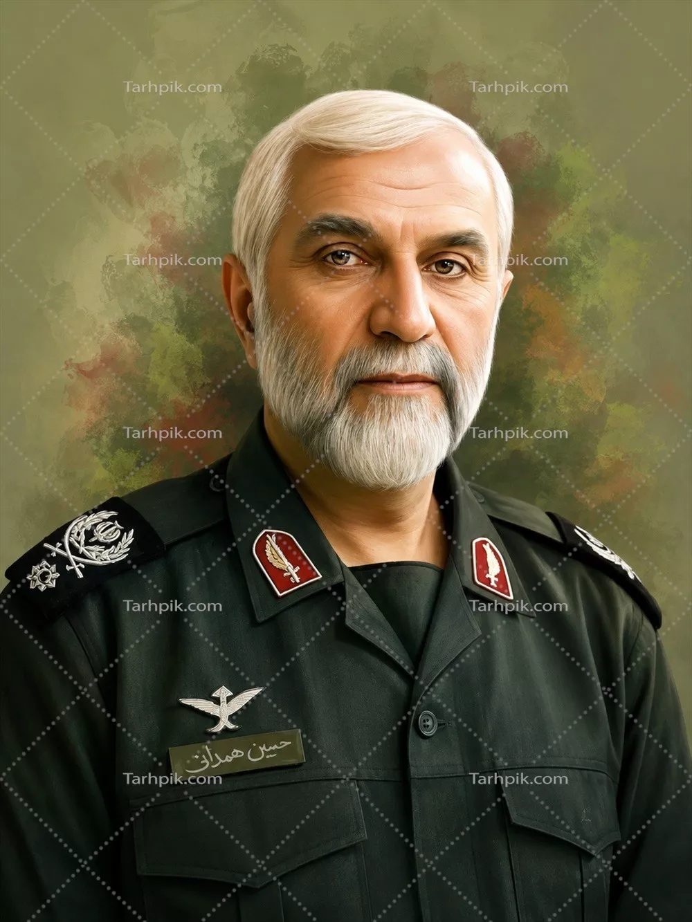 عکس پوستر آبرنگ حاج حسین همدانی با زیبایی خاص