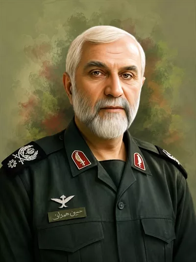 عکس پوستر آبرنگ حاج حسین همدانی با زیبایی خاص