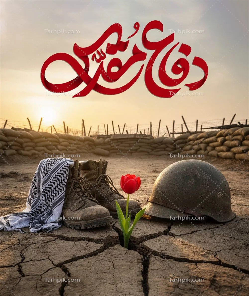 عکس پوستر هفته دفاع مقدس با طراحی زیبا و یادآور ایثار