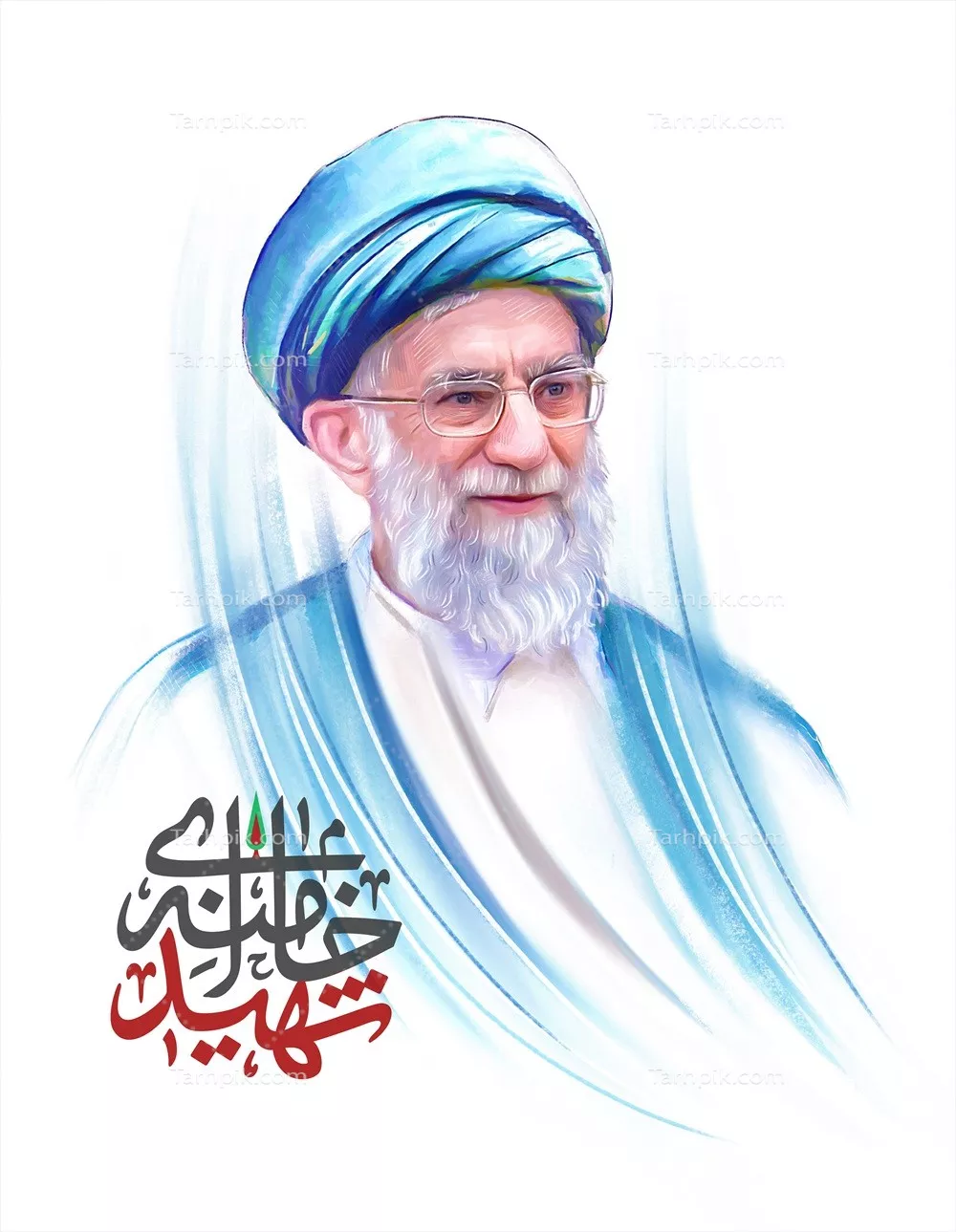 عکس پوستر با کیفیت بالا از شهید سید علی خامنهای با طراحی منحصر به فرد