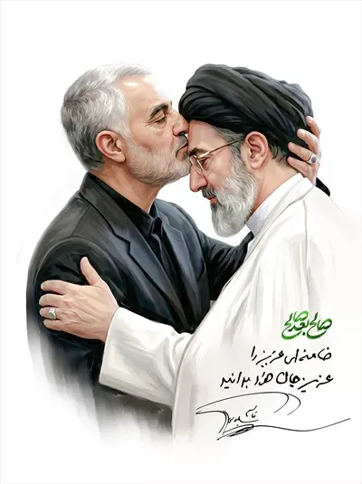 عکس حاج قاسم سلیمانی و آقا مجتبی خامنهای