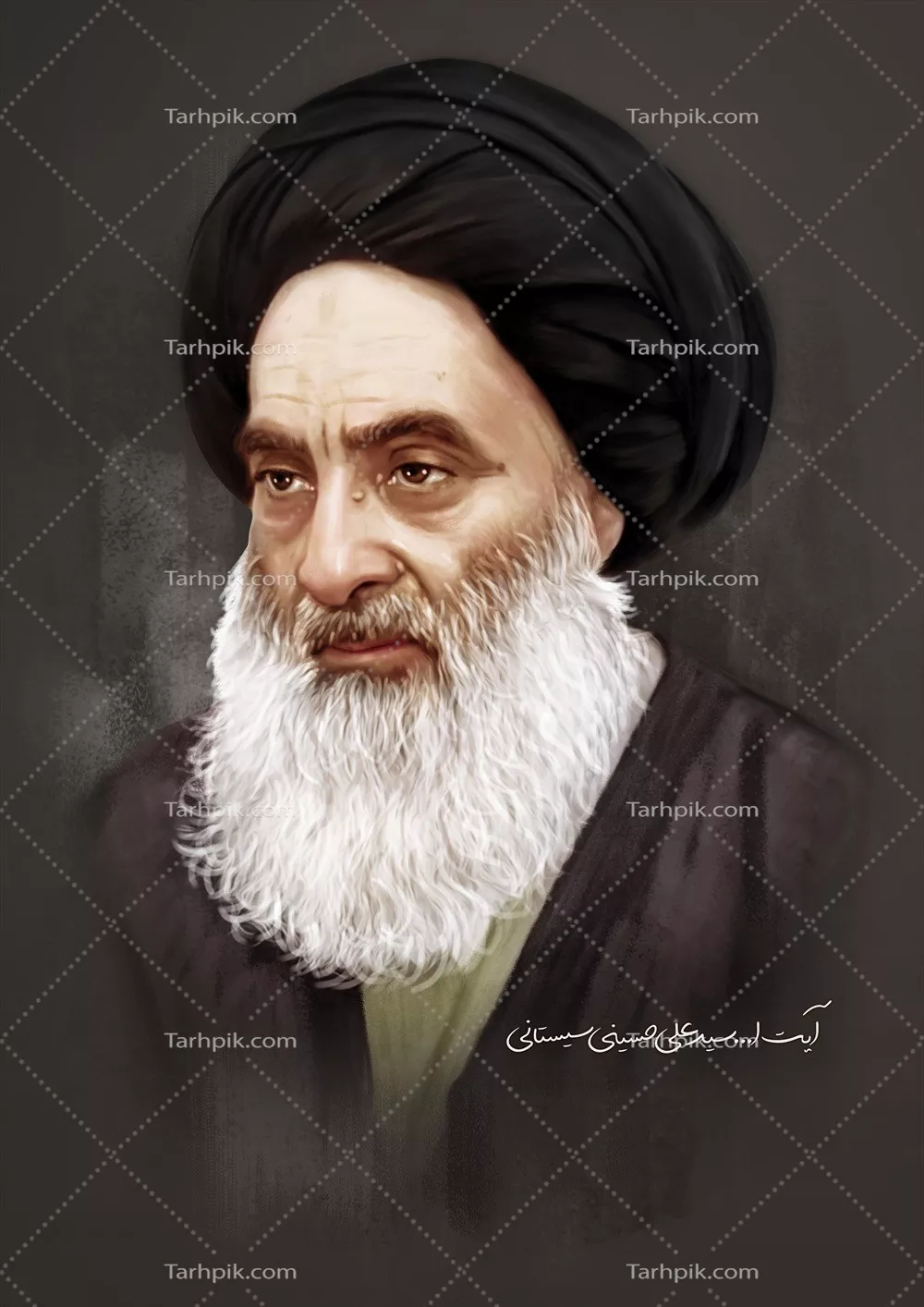 عکس پوستر سید علی سیستانی: نمایی از بزرگترین مراجع تقلید شیعه