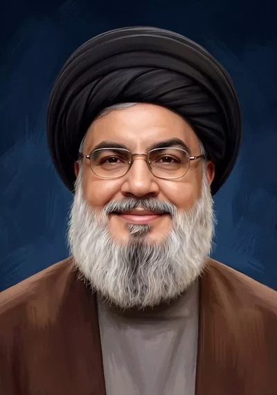 عکس پوستر سید حسن نصرالله: نماد مقاومت و رهبری در تاریخ معاصر