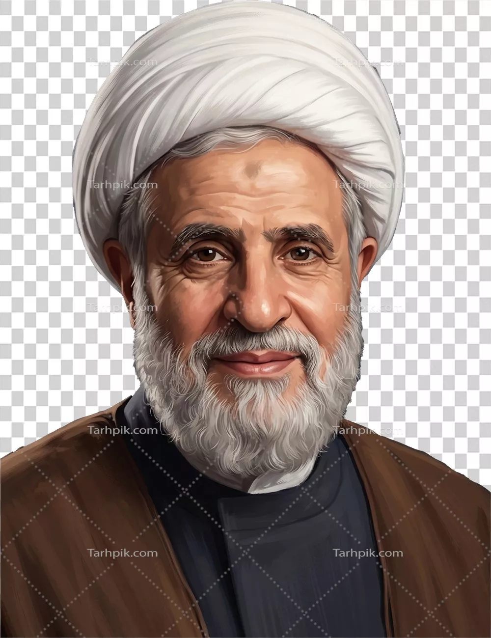 عکس شیخ نعیم قاسم با پسزمینه شفاف