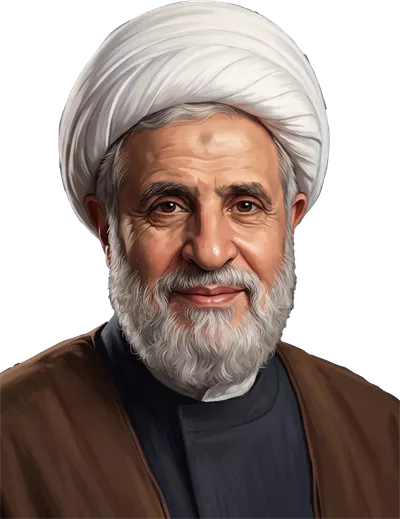 عکس شیخ نعیم قاسم با پسزمینه شفاف