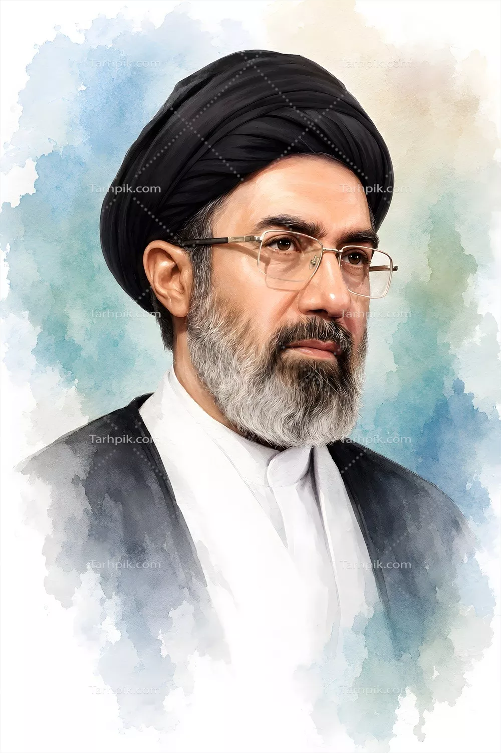 عکس گرافیکی آیت الله سید مجتبی خامنه ای، رهبر ایران