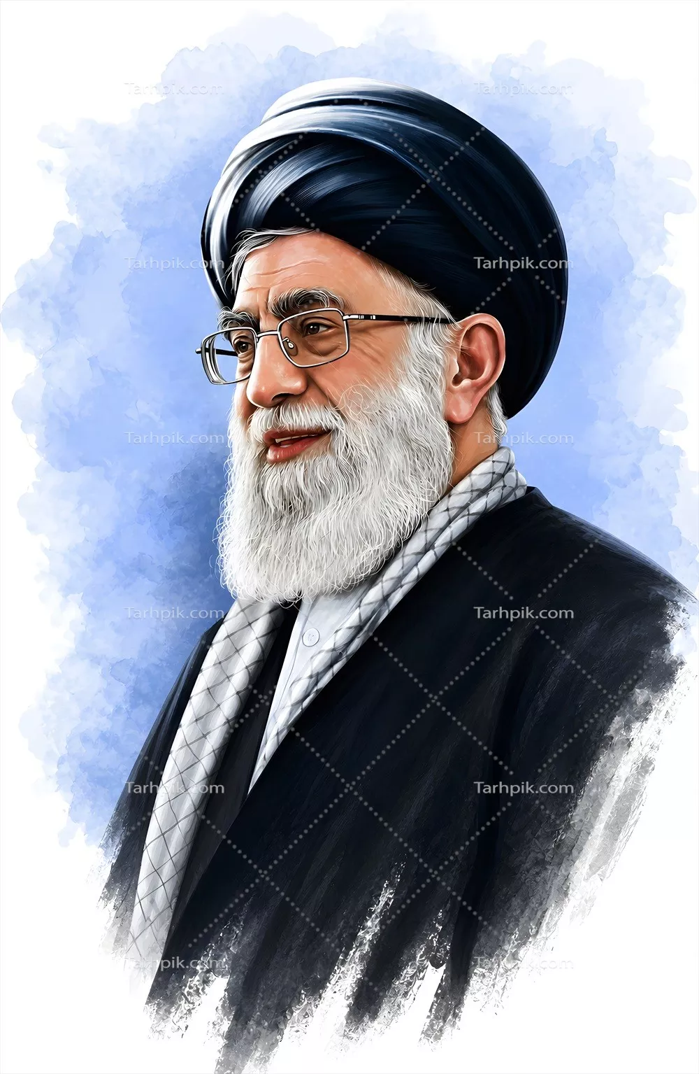 عکس پوستر گرافیکی امام خامنه‌ای: هنری از رهبری و بصیرت اسلامی