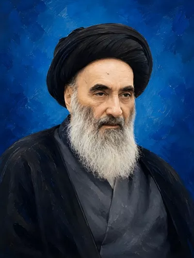 عکس کیفیت بالای سید علی سیستانی، یکی از بزرگترین فقهای شیعه